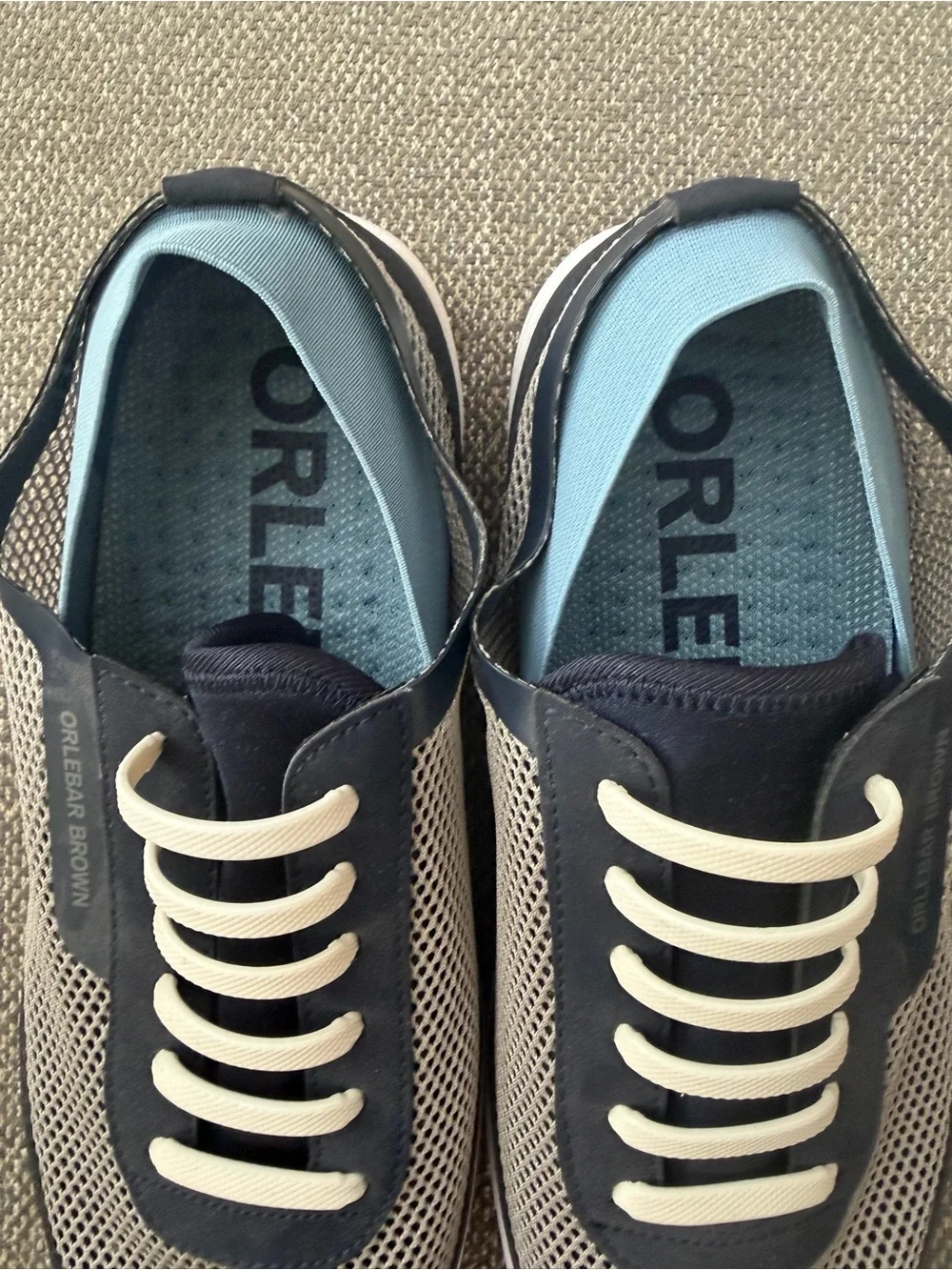 Orlebar Brown Larson Navy and Light Blue Casual Mesh Sneakers